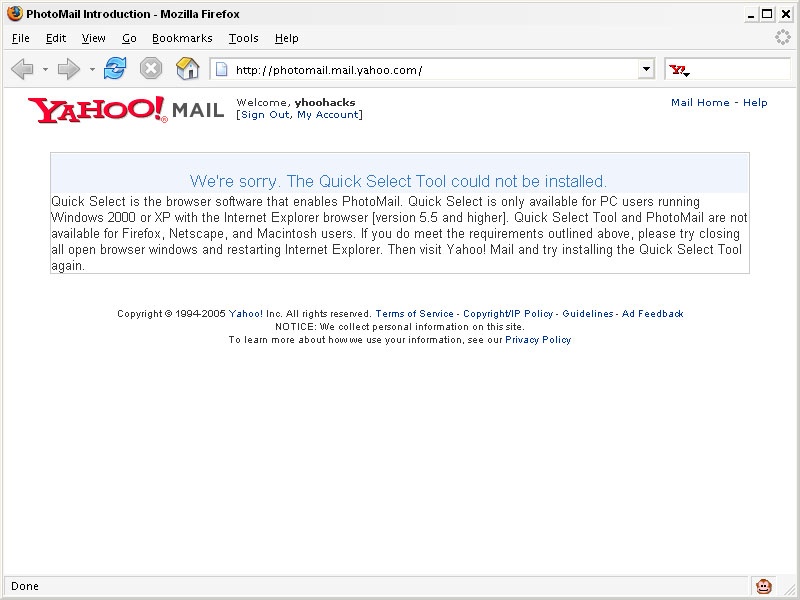 Yahoo! Photomail for Firefox