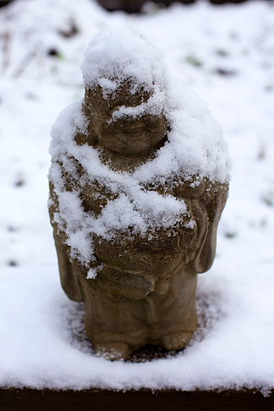 garden buddha (with snow)